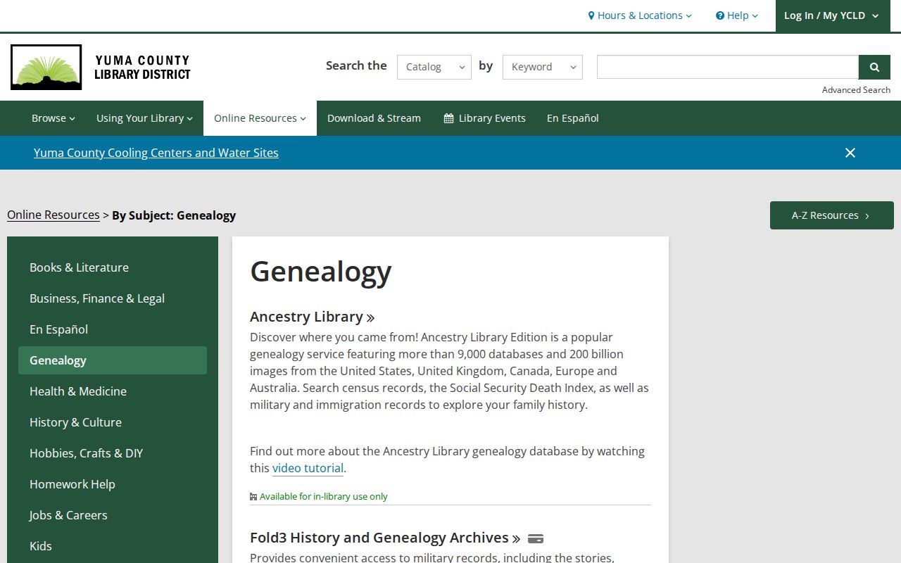 San Luis city directory genealogy resources at Yuma County Library