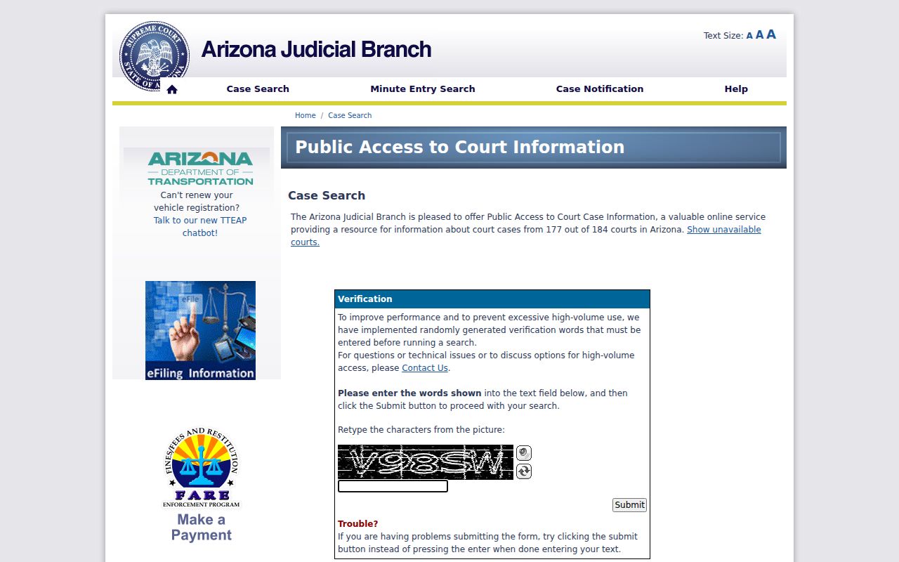 San Luis residents directory Arizona court lookup