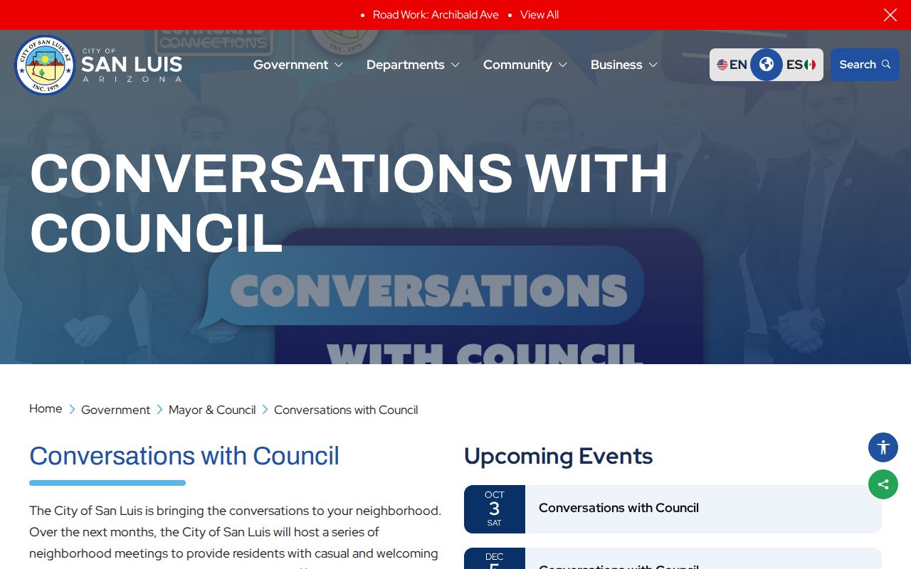 San Luis neighbors and the city Community Connections program