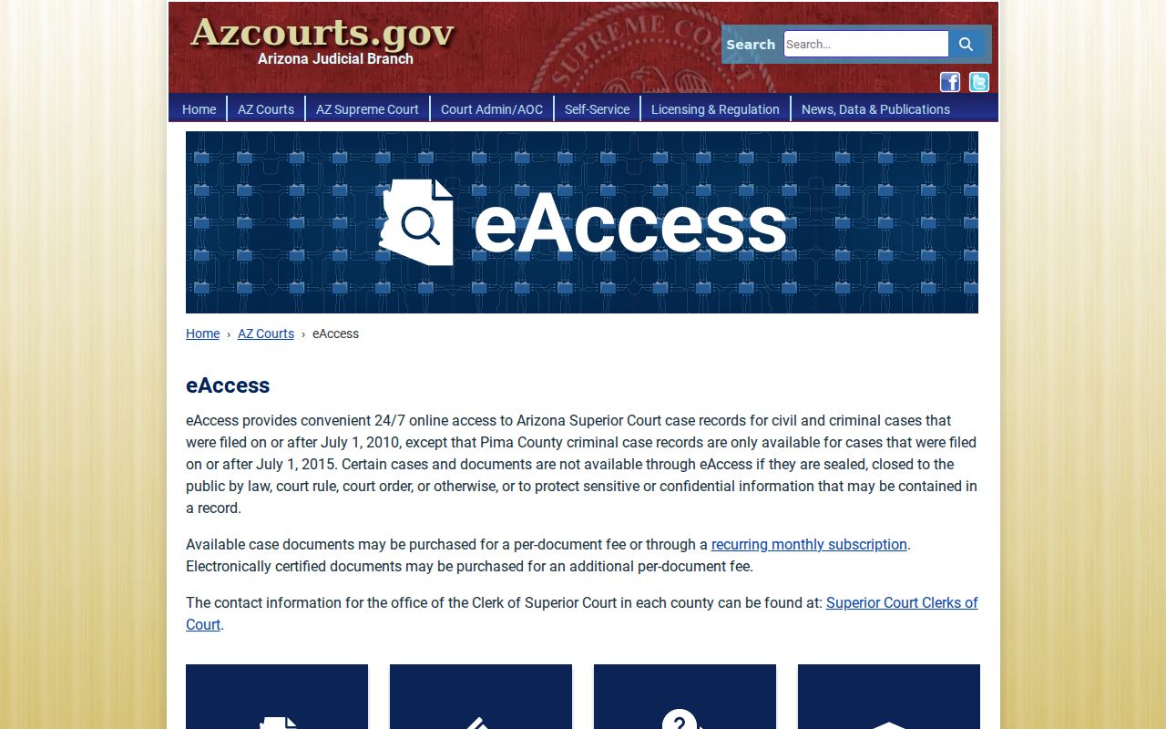 San Luis resident lookup in the Arizona eAccess court portal